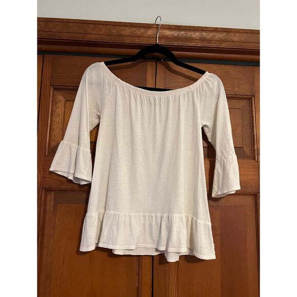 Abercrombie & Fitch Women's Off the Shoulder Blouse Bell Sleeve White Size XS - Picture 9 of 10